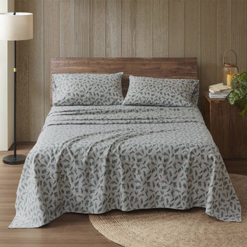 Flannel - Twin 100% Flannel Printed Sheet Set - Pine Branches