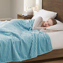 Corded Plush - Twin Heated Blanket - Blue