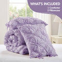 Lily - King 3 Piece Comforter Set - Purple