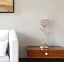 Bedside Table Lamp With Clear Novelty Shade - Gold