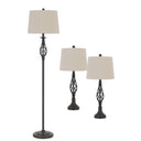 Retro Metal Floor And Table Lamp Set (Set of 3) - White