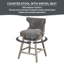 Emmett - 25.75" Swivel Counter Stool - Charcoal