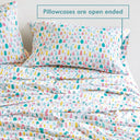 Cozy Soft - 4 Piece Queen Flannel Printed Sheet Set - White Holiday Trees