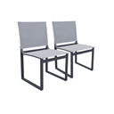 Aluminum Indoor Outdoor Dining Chair (Set of 2) - Gray And Black