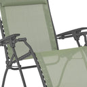 Steel Outdoor Zero Gravity Chair With Green Cushion - Green