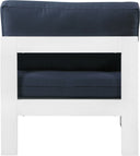 Nizuc Outdoor Armless Chair – white aluminum frame with waterproof fabric cushions