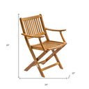 24" Solid Wood Indoor Outdoor Deck Chair - Light Brown