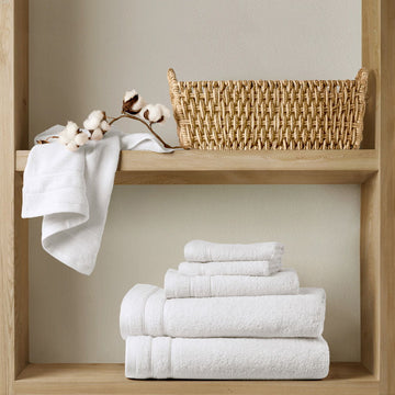 400GSM Essential Bundle Quick Dry 6 Piece Towel Set - White