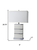 Modern Table Lamp With USB - White And Silver - HomeRoots - Table Lamps - Elite Enclave Home