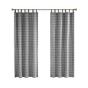 Anaheim - Plaid Faux Leather Tab Top Curtain Panel With Fleece Lining - Gray - Madison Park - Curtains & Drapes - Elite Enclave Home
