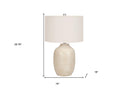 Ceramic Urn Table Lamp With Drum Shade - Cream - HomeRoots - Table Lamps - Elite Enclave Home