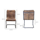 Ansel - Leather Dining Chair (Set of 2) - Grazed Brown - Moe's Home Collection - Chair Sets - Elite Enclave Home