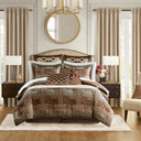 Galleria - 4 Piece Queen Comforter Set - Brown