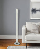 Column Floor Lamp With Clear Drum Shade - White - HomeRoots - Floor Lamps - Elite Enclave Home