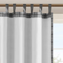 Anaheim - Plaid Faux Leather Tab Top Curtain Panel With Fleece Lining - Gray - Madison Park - Curtains & Drapes - Elite Enclave Home