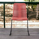 23" Metal Outdoor Dining Chair (Set of 2) - Red