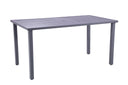 Metal Outdoor Dining Table With Umbrella Hole - Black