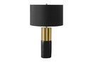 Concrete Cylinder Table Lamp With Black Drum Shade - Black And Gold - HomeRoots - Table Lamps - Elite Enclave Home
