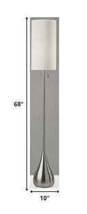 Traditional Shaped Floor Lamp With Drum Shade - Silver / White - HomeRoots - Floor Lamps - Elite Enclave Home