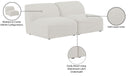 Miramar - 2 Seat Armless Modular Sofa - Meridian Furniture - Stationary Sectionals - Elite Enclave Home