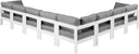 Nizuc - Outdoor Patio 8 Piece Modular Sectional With White Frame - Meridian Furniture - Stationary Sectionals- Elite Enclave Home