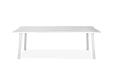 87" Aluminum Outdoor Dining Table - White