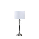 Chrome And Crystal Table Lamp With White Drum Shade - Black