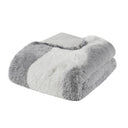 Cassie - Ombre Shaggy Faux Fur Comforter Set - Gray / White