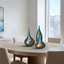 Lucia - Handmade Rainbow Vase (Set of 3) - Blue Metal - Madison Park Signature - Table Accessory Sets - Elite Enclave Home