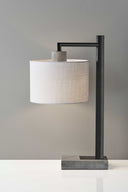 Metal Novelty Table Lamp With White Empire Shade - Gray