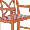 Patio Arm Chair With Cross Back Design - Brown