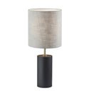 Wood Circular Block Table Lamp - Black - HomeRoots - Table Lamps - Elite Enclave Home