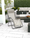 Metal Zero Gravity Chair - Beige And Gray