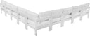 Nizuc - Outdoor Patio 9 Piece Modular Sectional With White Frame - Meridian Furniture - Stationary Sectionals- Elite Enclave Home