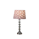 Crystal With Shade Table Lamp - Pink And White Dot