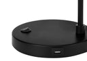 Metal Round USB Table Lamp With Black Drum Shade - Black - HomeRoots - Table Lamps - Elite Enclave Home
