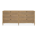 Coast - 6 Drawer Rattan Chest - Woodtone