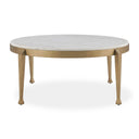 Tylan - Round Marble Coffee Table - Brass / White