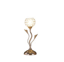 Bedside Table Lamp With Clear Novelty Shade - Gold