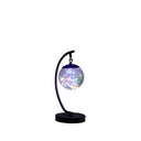 Matte Metal Arched Hanging Orb USB Table Lamp - Black