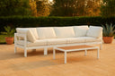 Nizuc - Outdoor Patio 4 Seat Modular Sofa With White Frame - Meridian Furniture - Stationary Sectionals- Elite Enclave Home