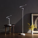 LED Novelty Curvy Spiral Floor Lamp - White - HomeRoots - Floor Lamps - Elite Enclave Home