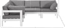 Nizuc - Outdoor Patio 5 Piece Modular Sectional With White Frame - Meridian Furniture - Stationary Sectionals- Elite Enclave Home