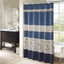 Serene - Embroidered Floral Shower Curtain - Navy - Madison Park - Shower Curtains - Elite Enclave Home