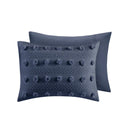 Lucy - Clip Jacquard King Comforter Set - Navy
