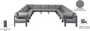 Nizuc - Outdoor Patio 13 Piece Modular Sectional With Gray Frame