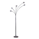 5 Light Contempo Arc LED Floor Lamp - Silver - HomeRoots - Floor Lamps - Elite Enclave Home