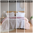 Malea - 2 Piece Twin/Twin Long Shaggy Comforter Mini Set - Pink/White