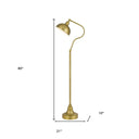 Traditional Shaped Floor Lamp With Antiqued Brass Dome Shade - Brass - HomeRoots - Floor Lamps - Elite Enclave Home