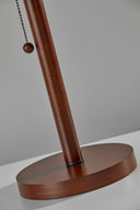 Solid Wood Standard Table Lamp With Beige Shade - Walnut